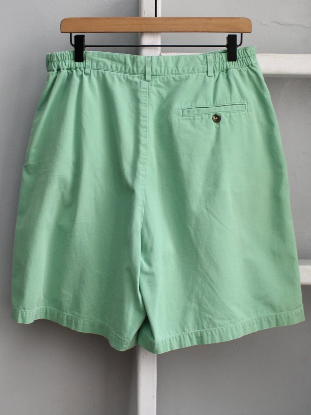 Lands End VTG Womens Green Cotton Twill Wrap Front Skort High Waist Shorts sz 14 - Picture 2 of 5
